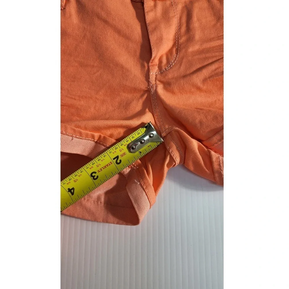 Y2K Levi's Orange Denim Shorts Cuffed Hem Casual Summer Size 11